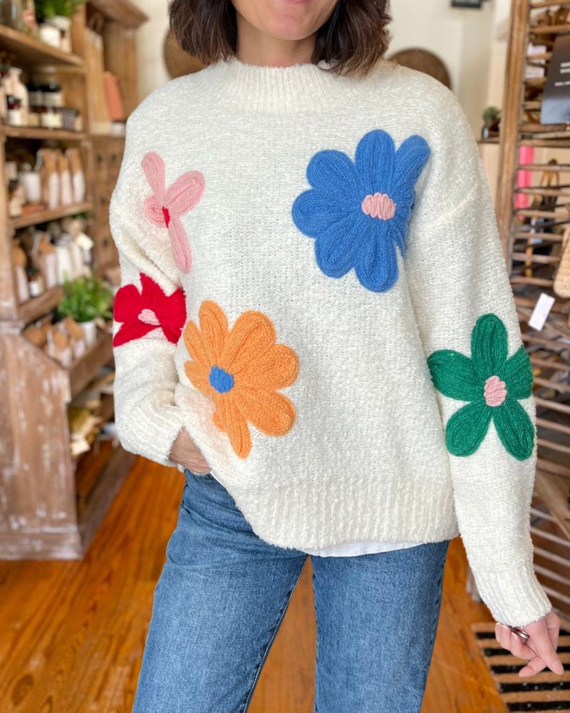 Floral Embroidered Sweater