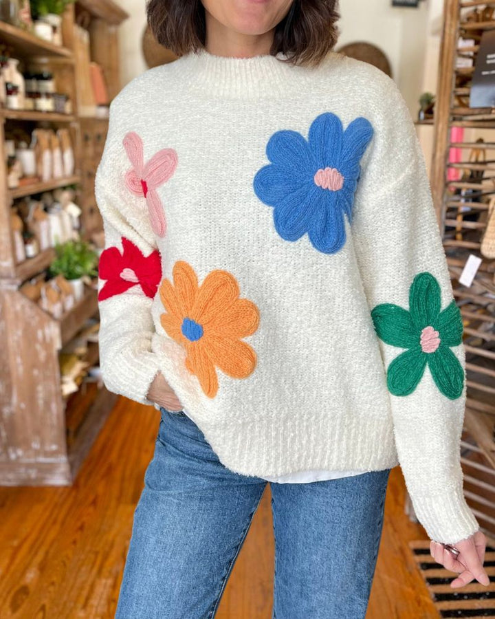 Floral Embroidered Sweater