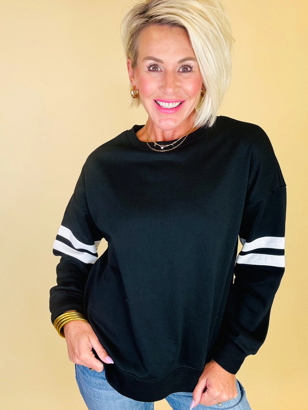 Sporty Casual Color Block Long Sleeve Sweatshirt