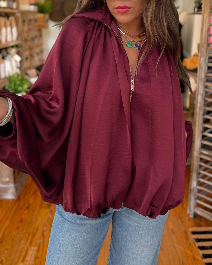 Casual Loose Fit Puffy Baseball Jacket