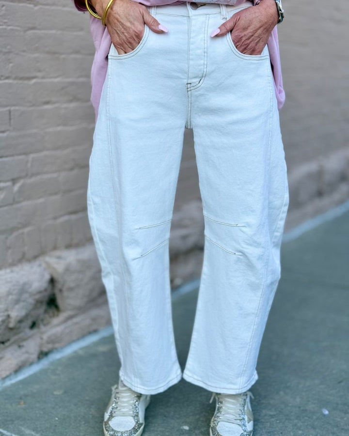 Casual Loose White Carrot Jeans