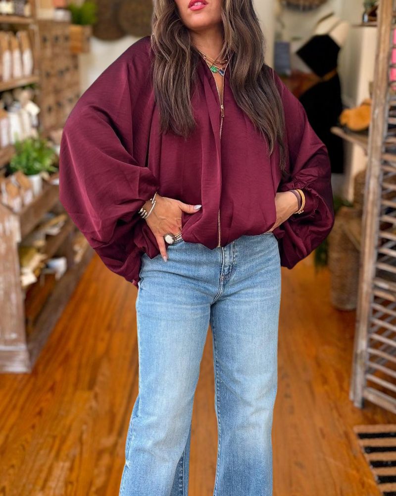 Casual Loose Fit Puffy Baseball Jacket