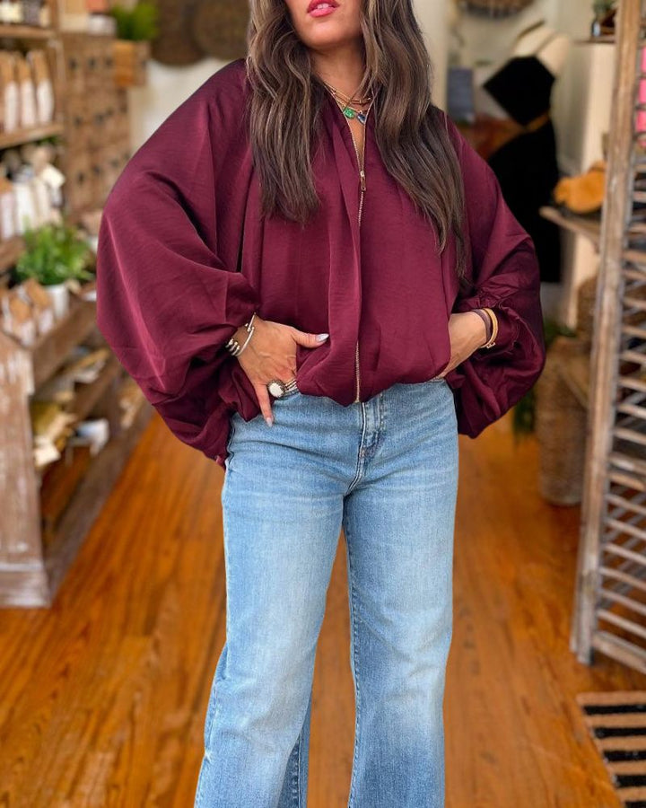 Casual Loose Fit Puffy Baseball Jacket