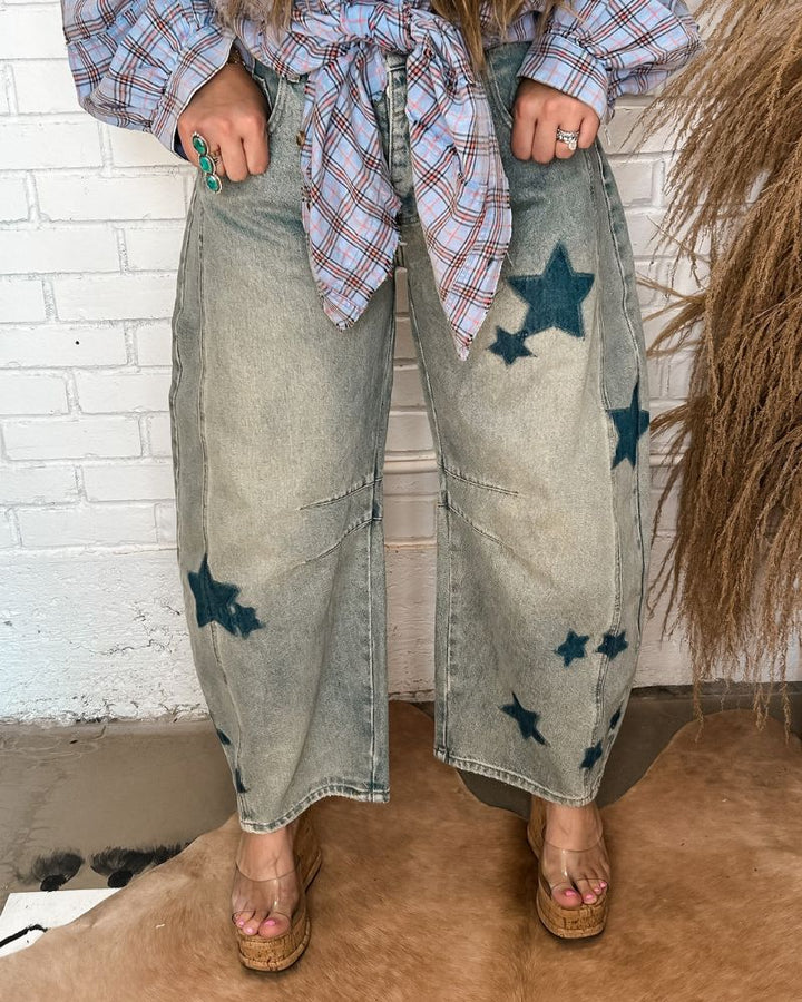 Relaxed Fit Star Washed Jeans