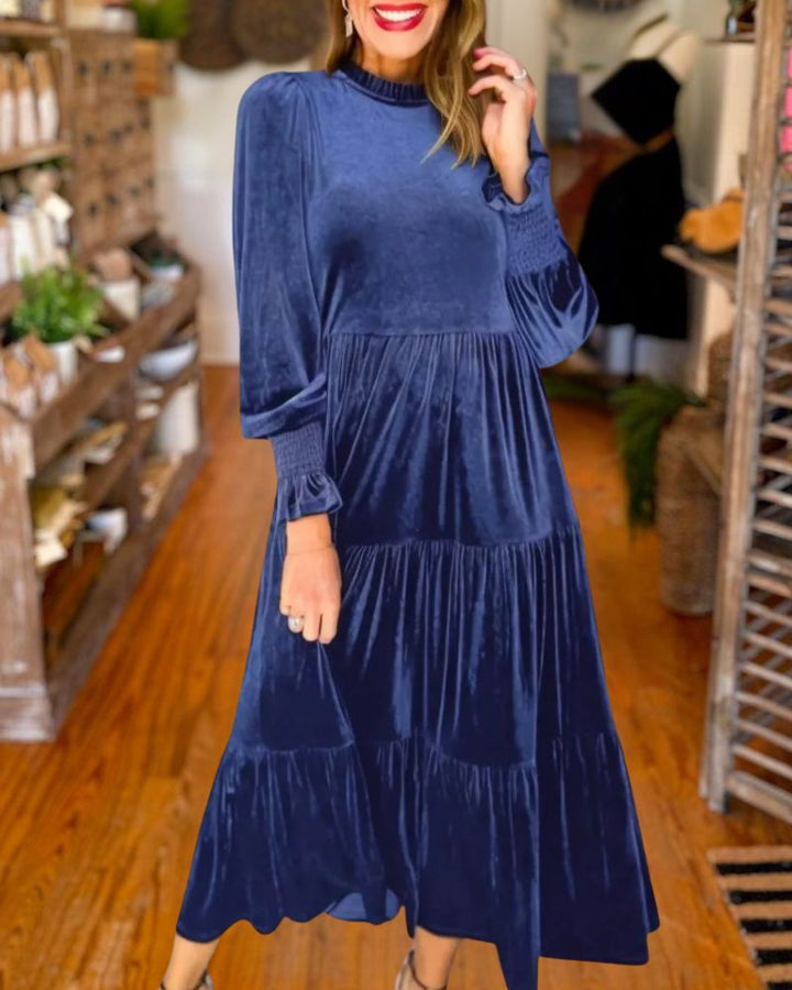 Elegant Christmas Velvet Swing Dress