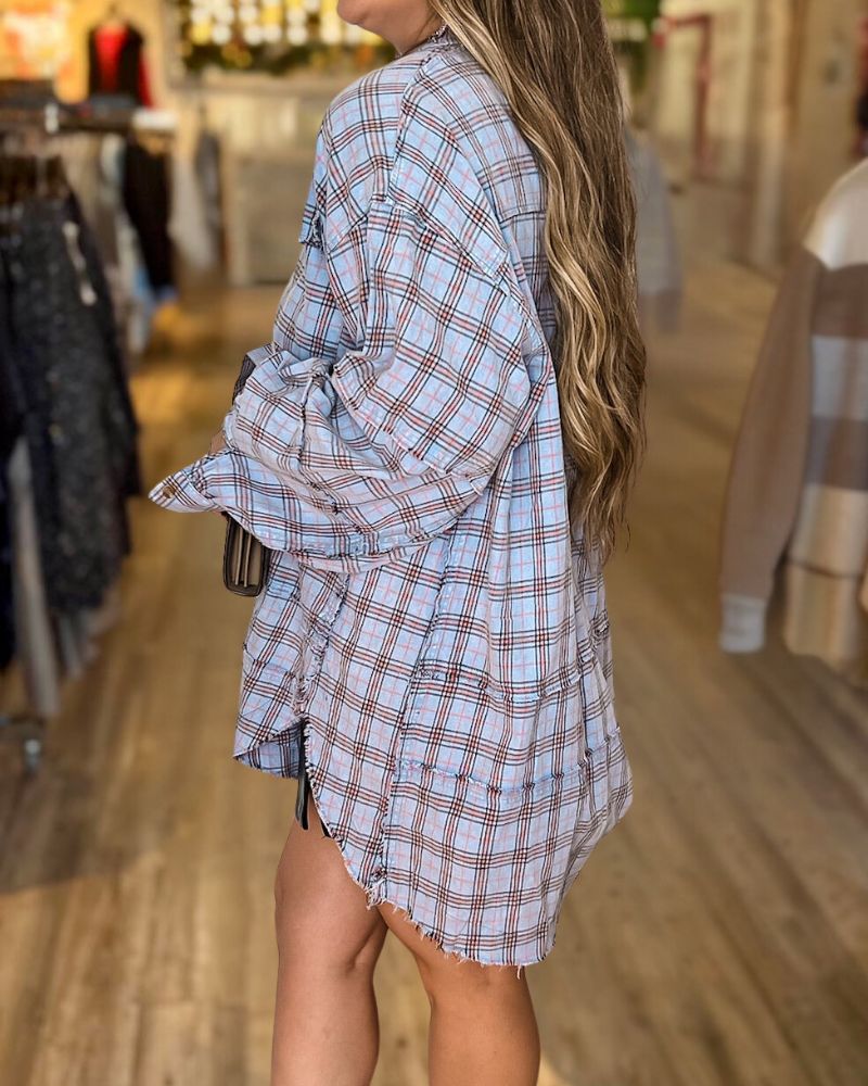 Fashion Loose Colorful Plaid Shirt
