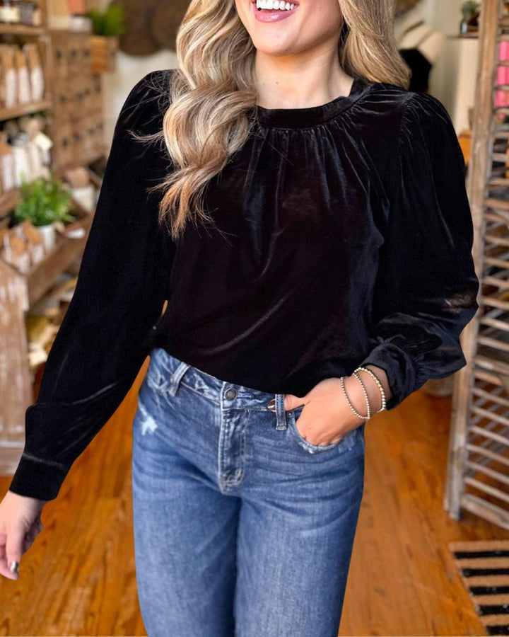 Elegant Christmas Velvet Pullover Top