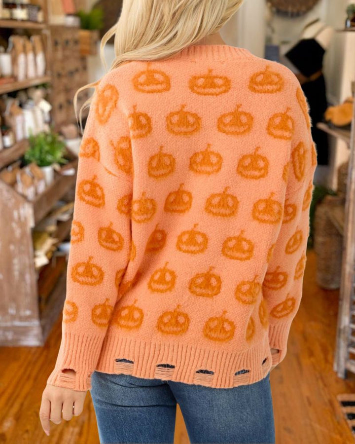 Halloween Pumpkin Pullover Sweater