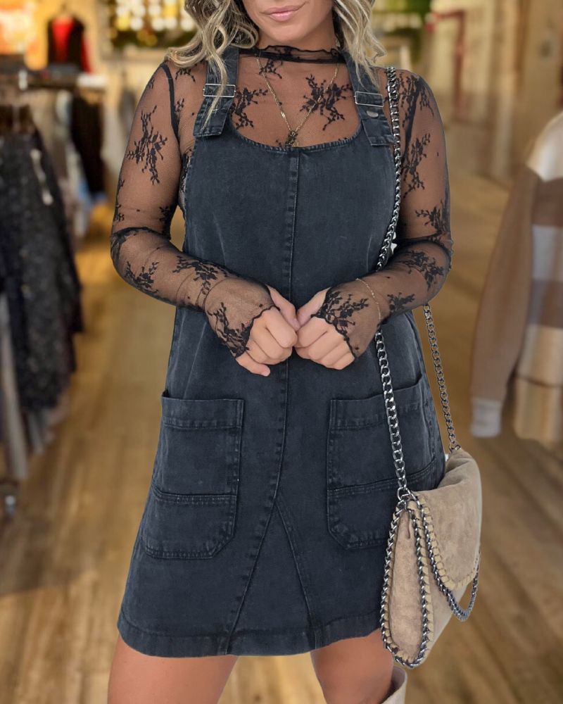 Sleeveless Slim Pocket Overalls Dress
