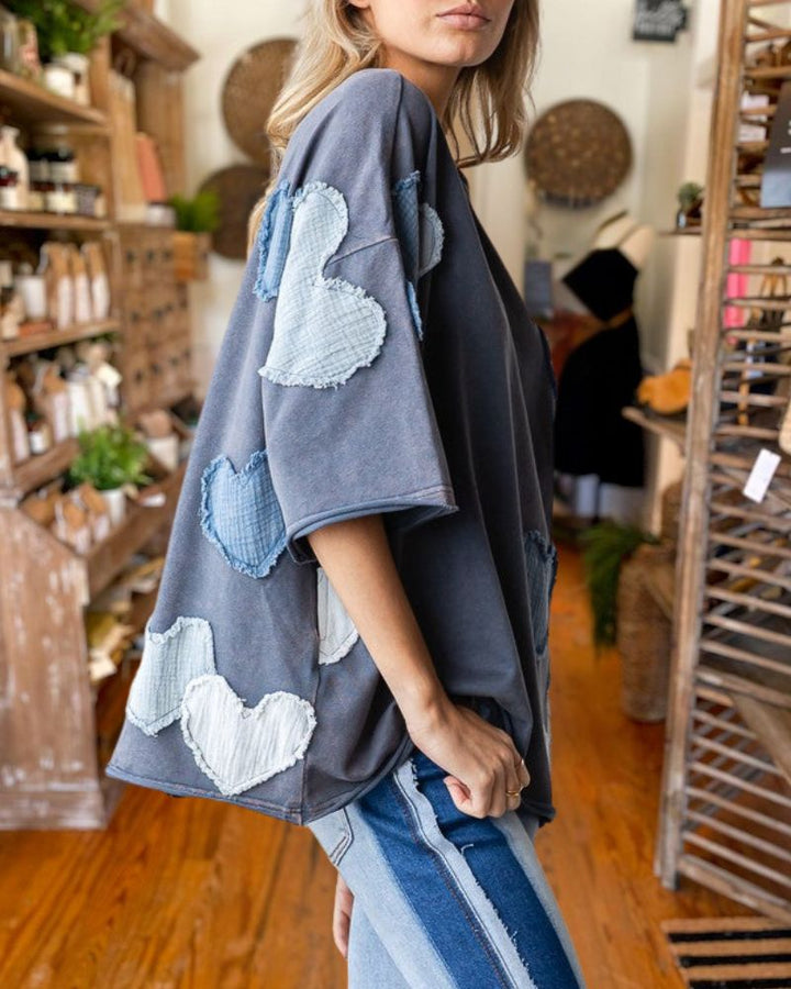 Heart Patch Valentine’s T-Shirt