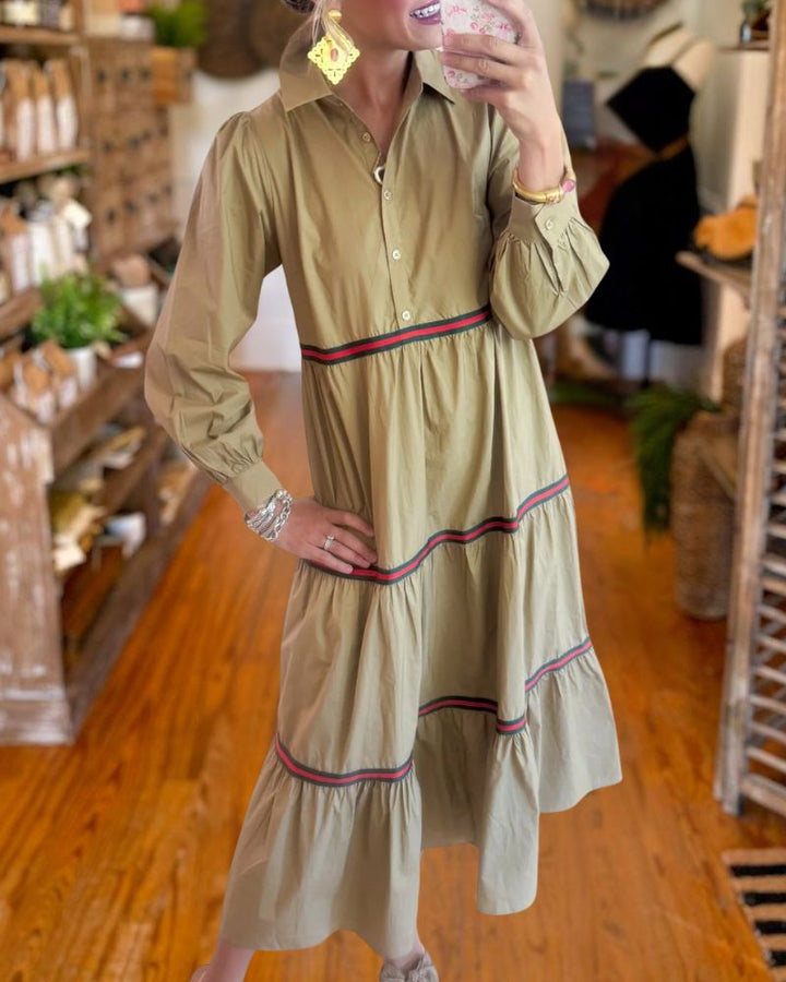 Tiered Color Block Maxi Dress