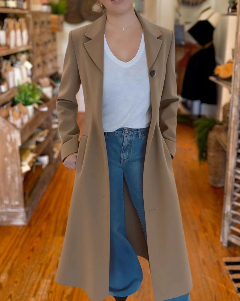Casual Leopard Print Multicolor Long Coat