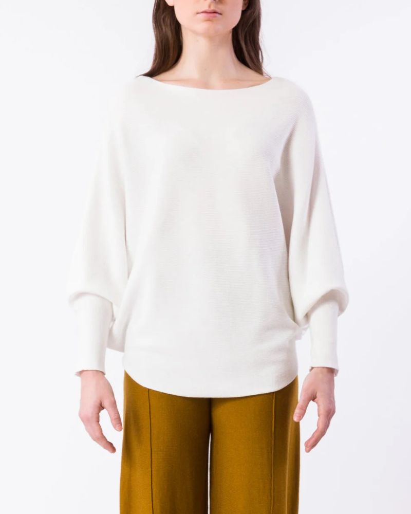 Minimalist Solid Batwing Sleeve Knit Sweater