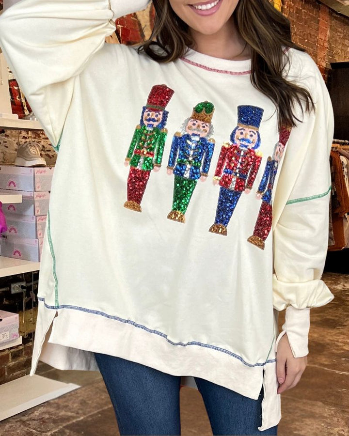 Christmas Sweet Sequin Long Sleeve Sweater