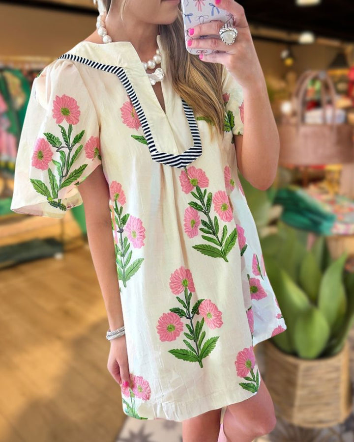 Fresh Bloom Puff Sleeve Dress