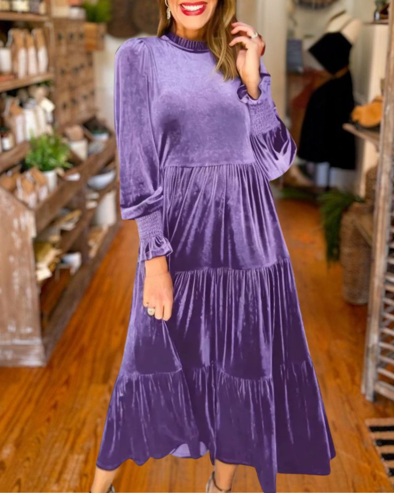 Elegant Christmas Velvet Swing Dress