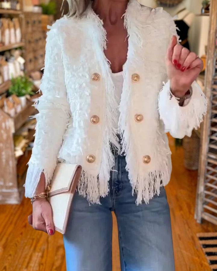 Chic Tweed Fringe Short Jacket