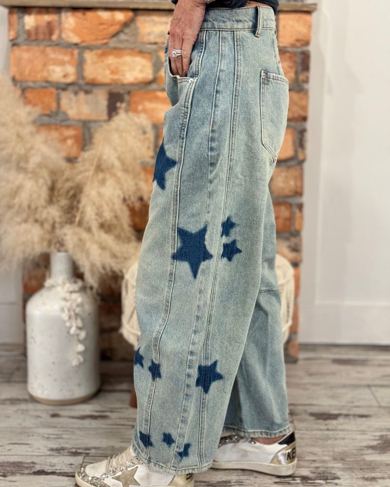 Casual Star Print Carrot Jeans