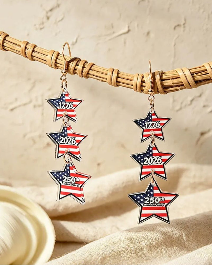 Flag Star Acrylic Earrings