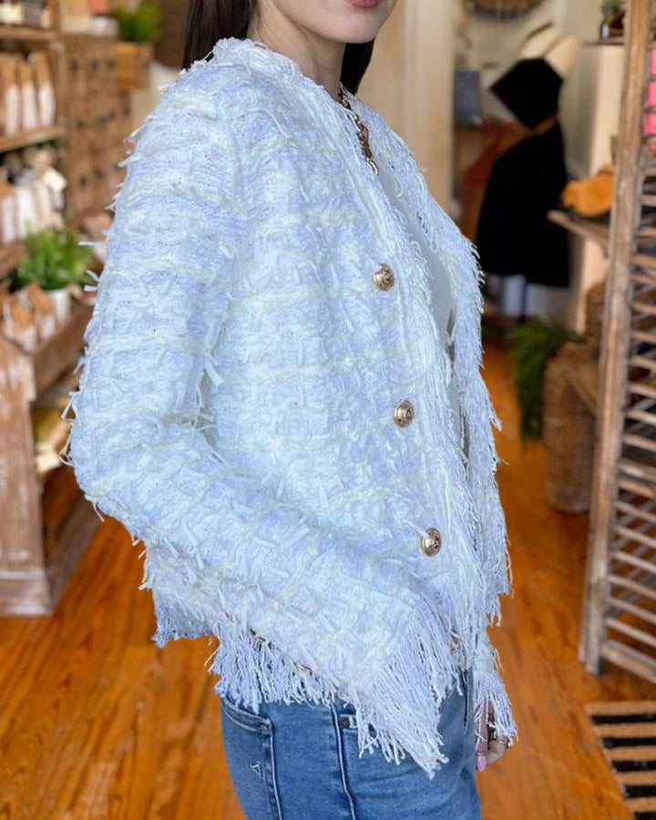 Chic Tweed Fringe Short Jacket