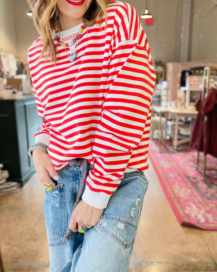 Casual Comfort Striped Sweatshirt