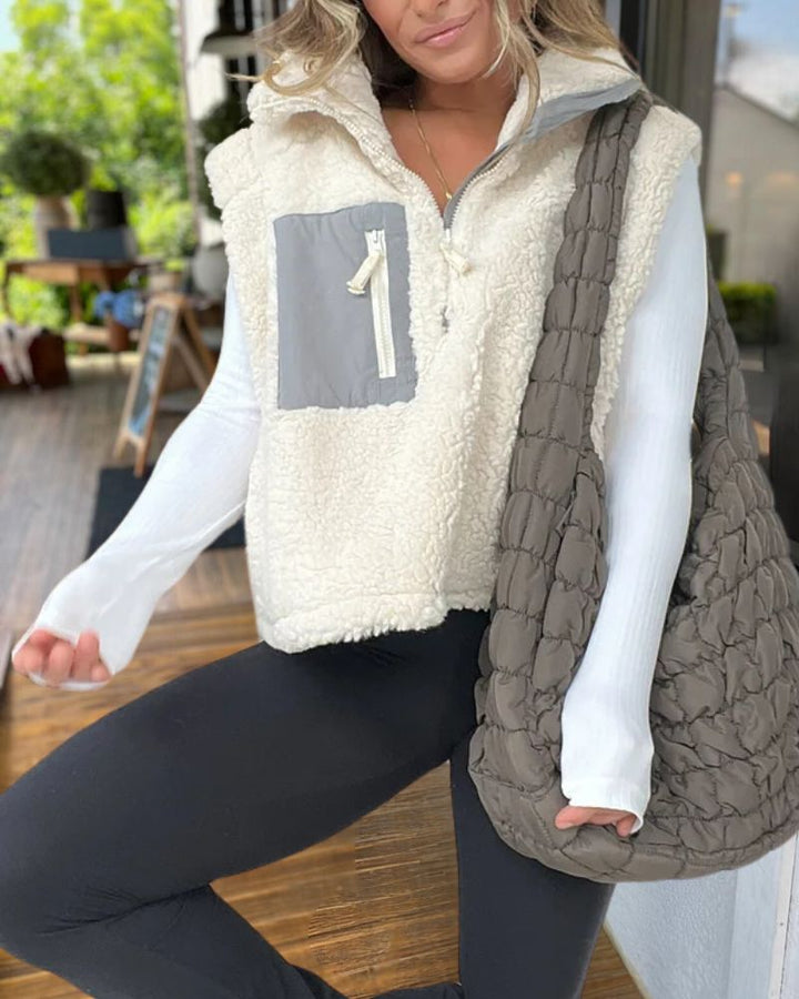 Snuggle In Half Zip Sherpa Vest 