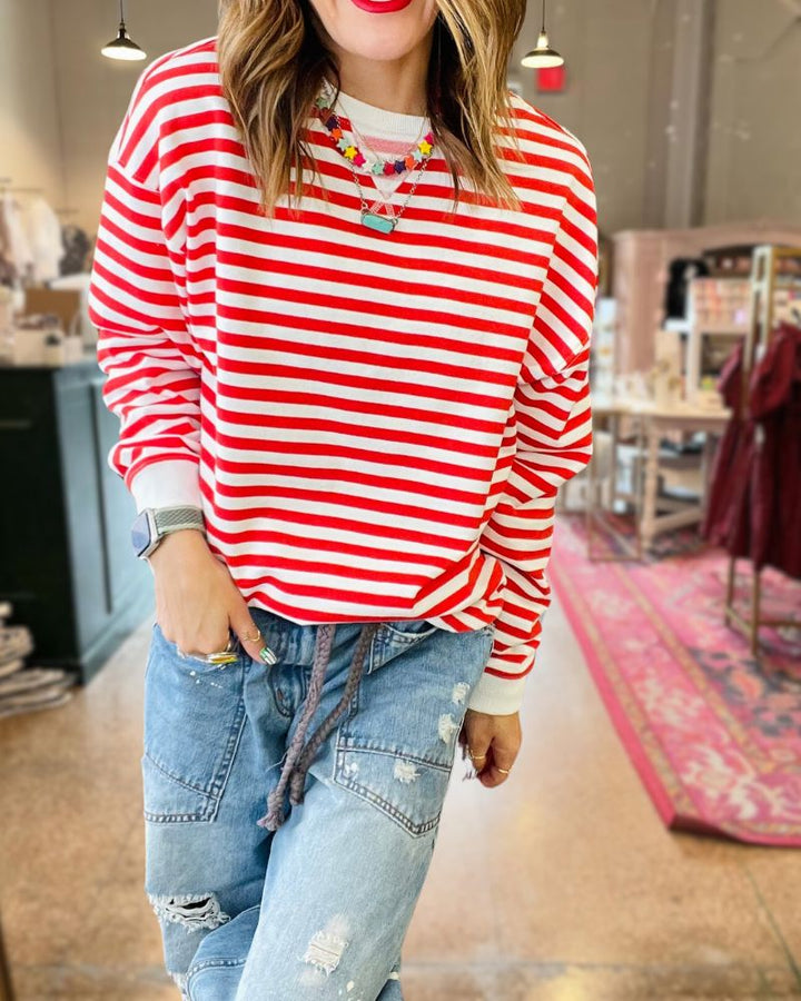 Casual Comfort Striped Sweatshirt