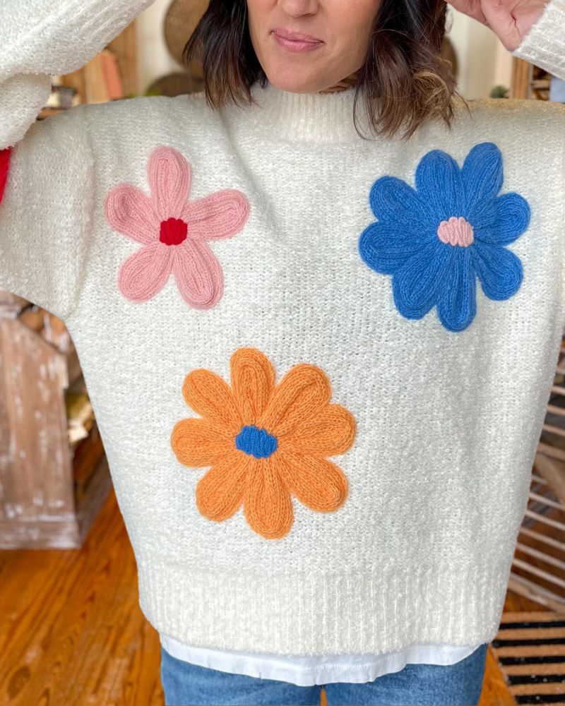 Floral Embroidered Sweater