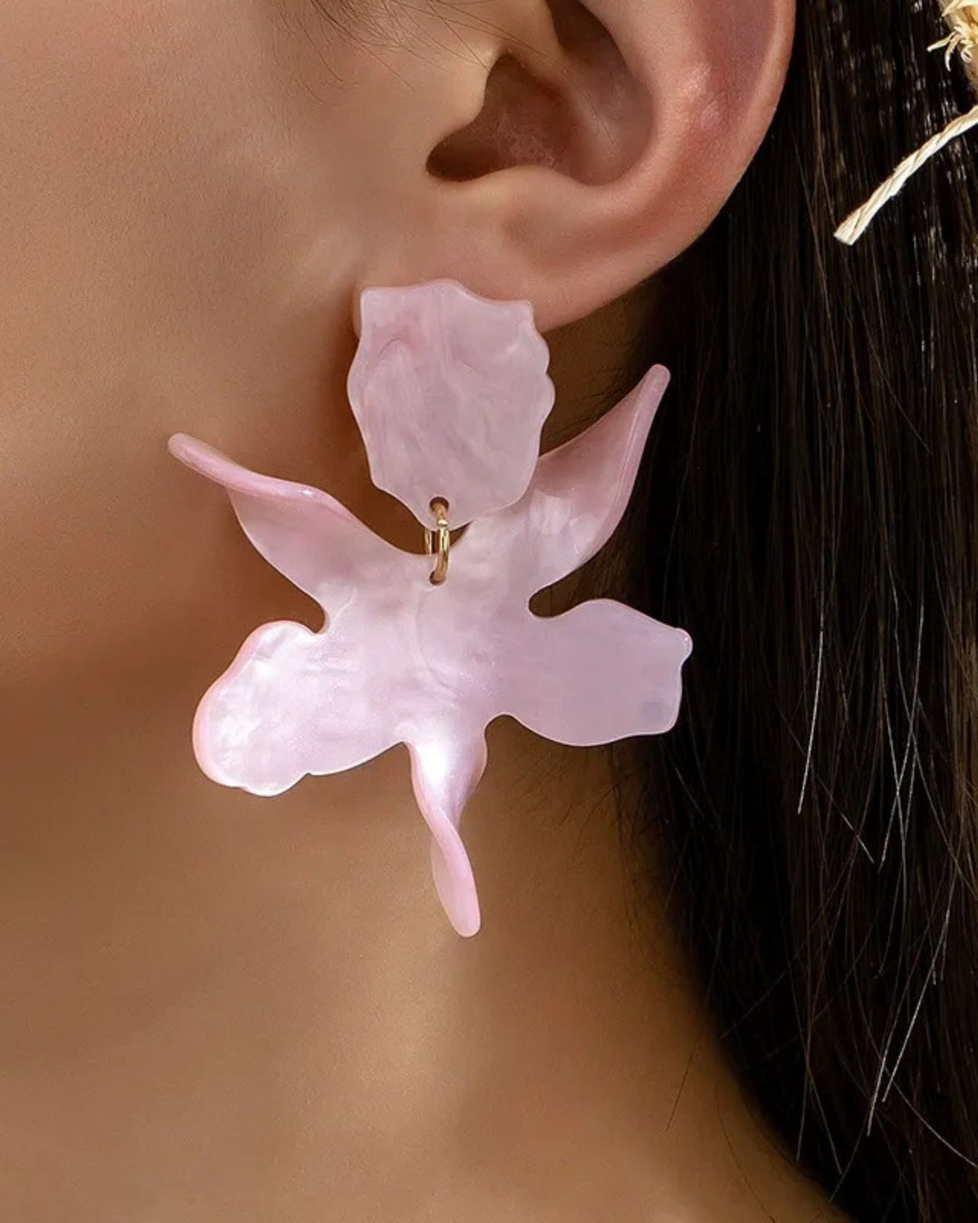 Bold Acrylic Statement Flower Earrings