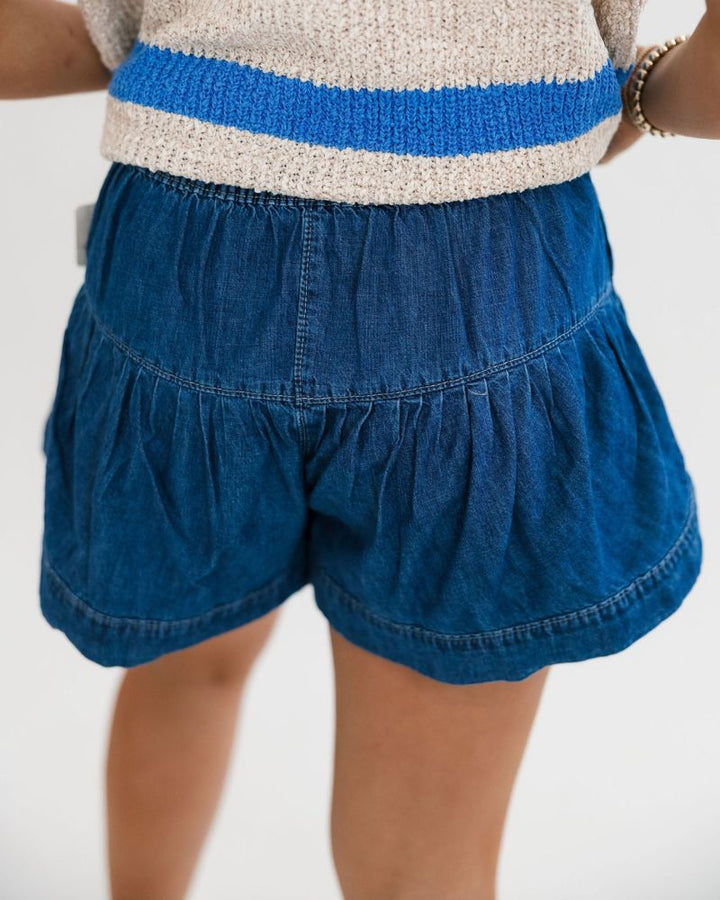 Casual Ruffle Denim Shorts