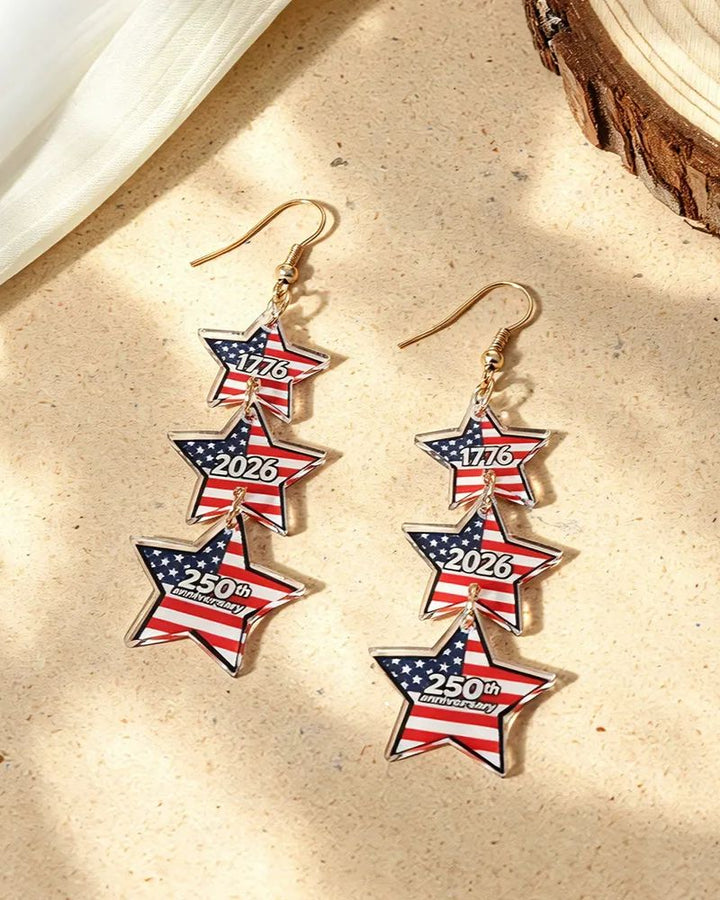 Flag Star Acrylic Earrings