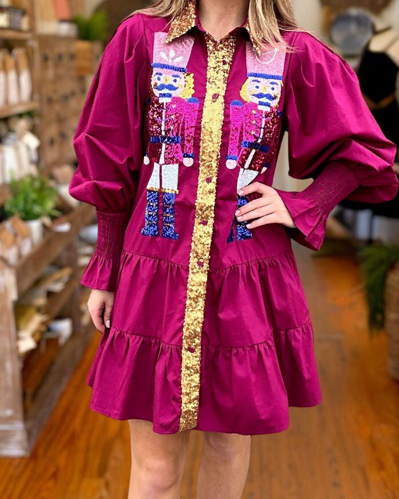 Christmas Drummer Nutcracker Sequin Dress