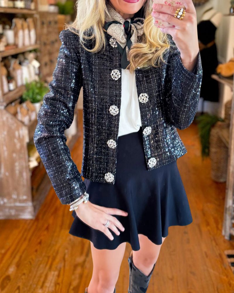 Fashion Heavyweight Sequin Rhinestone Jacket