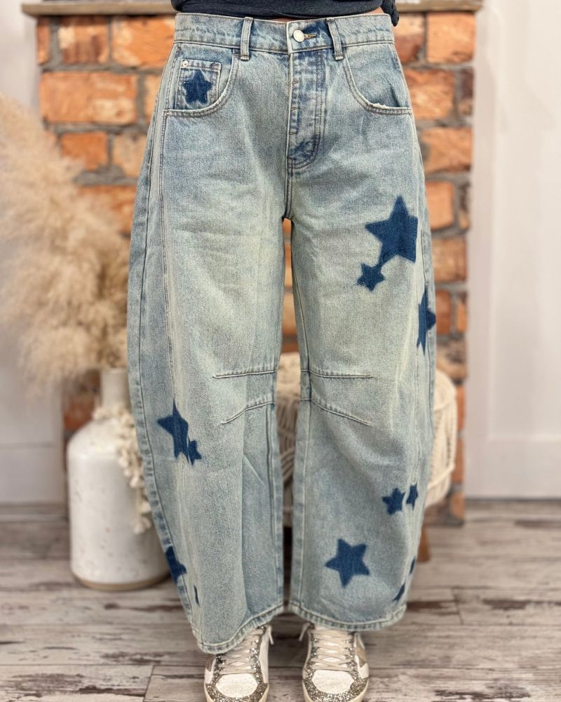 Casual Star Print Carrot Jeans