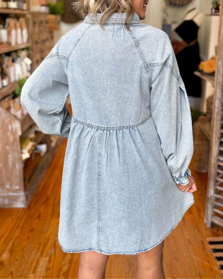 Casual Denim Shirt Dress
