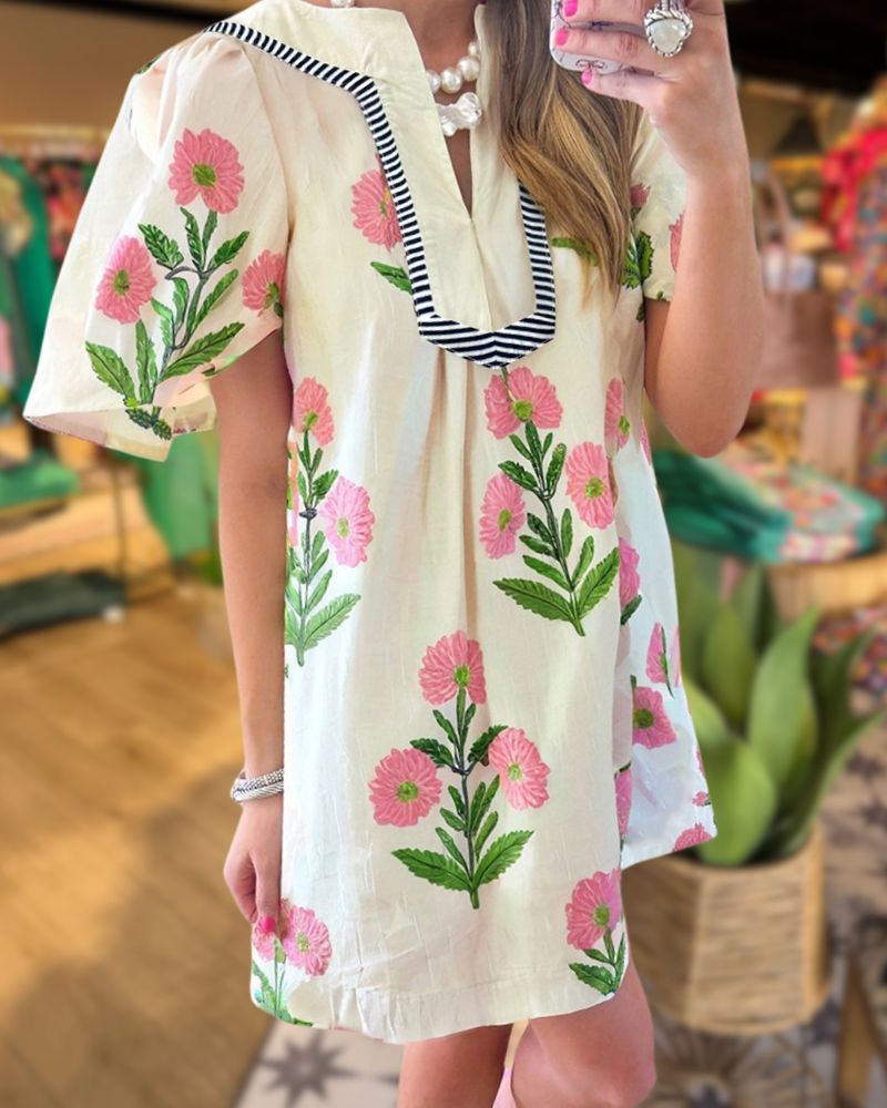 Fresh Bloom Puff Sleeve Dress