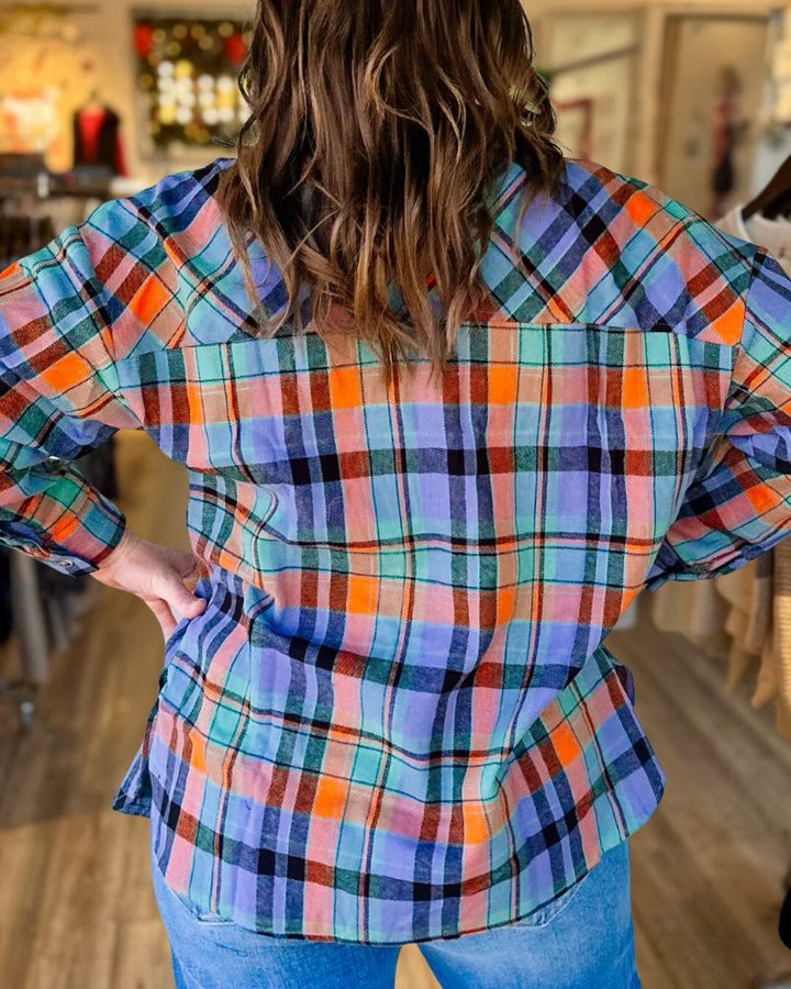 Trendy and Vibrant Colorful Plaid Shirt