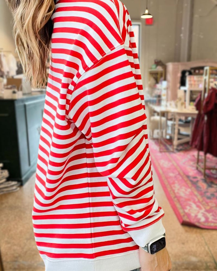 Casual Comfort Striped Sweatshirt