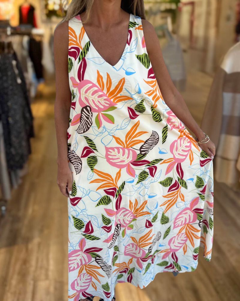 V-Neck Swing Vest Dress