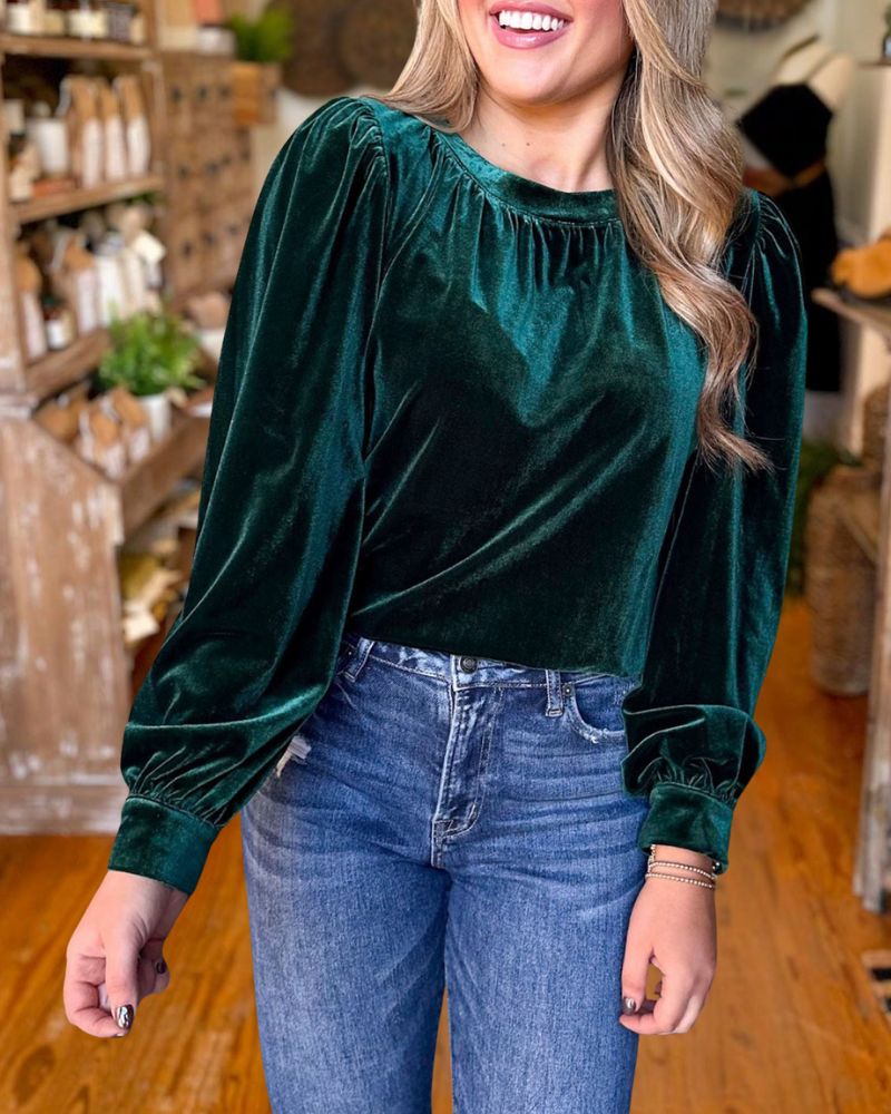 Elegant Christmas Velvet Pullover Top