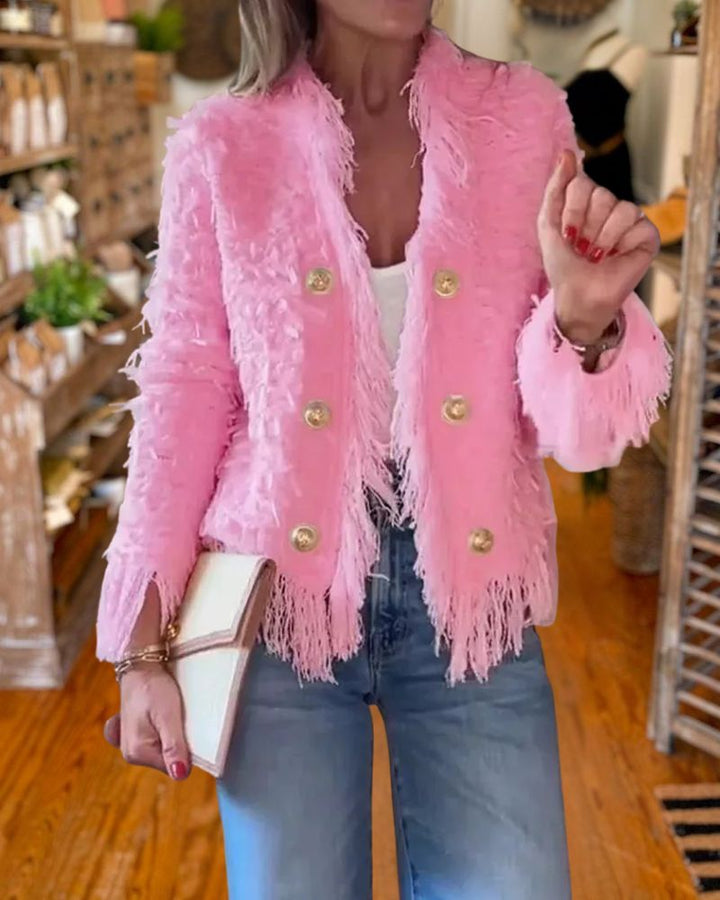 Chic Tweed Fringe Short Jacket