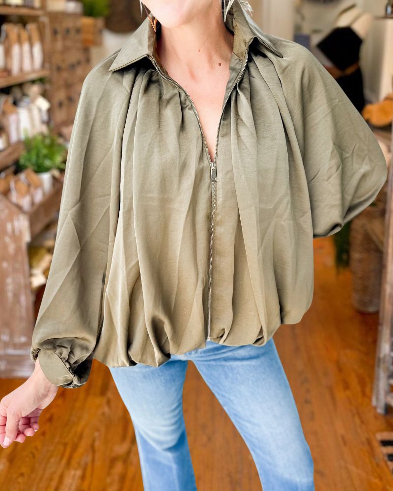 Casual Loose Fit Puffy Baseball Jacket
