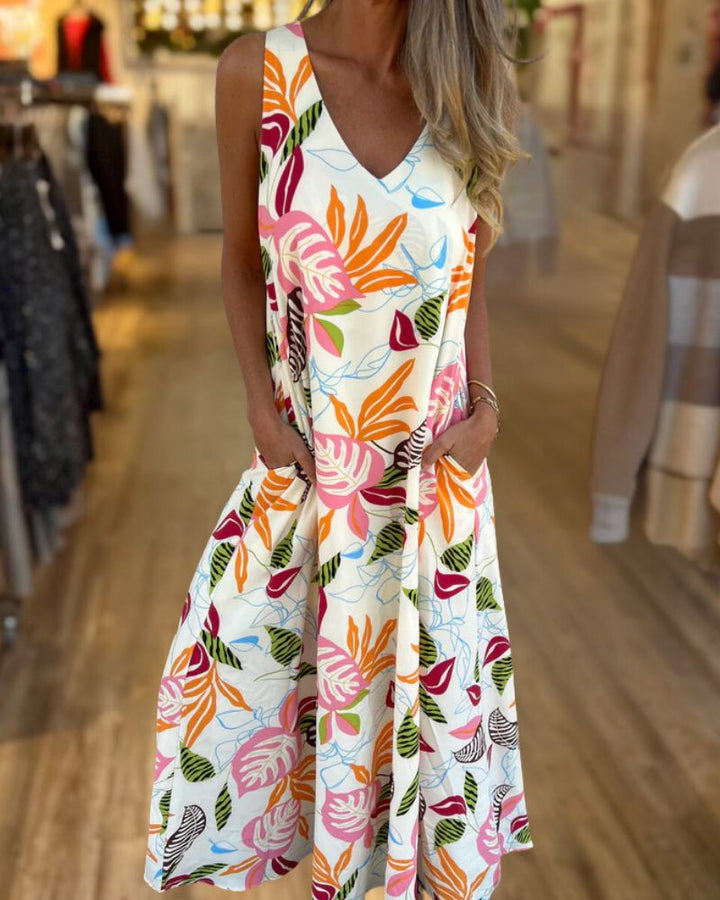 V-Neck Swing Vest Dress