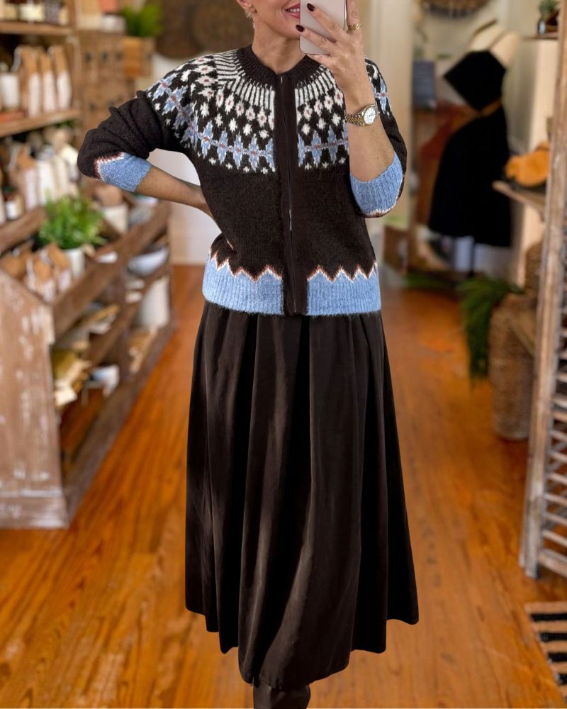 Fair Isle Knit Cardigan 