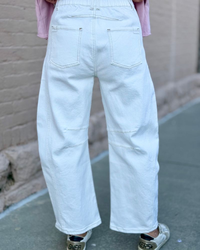 Casual Loose White Carrot Jeans
