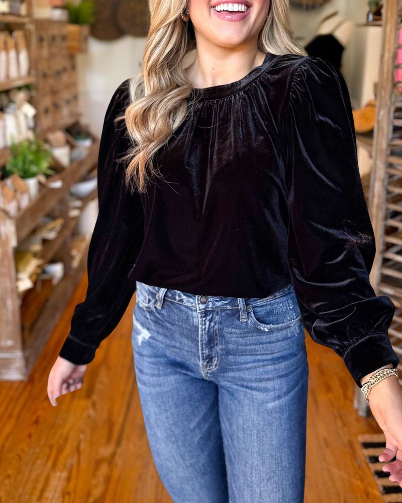Elegant Christmas Velvet Pullover Top