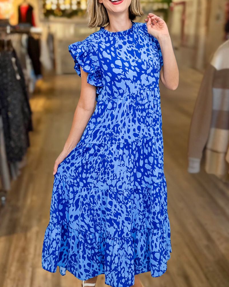 Effortlessly Chic Leopard Print Long Dress 