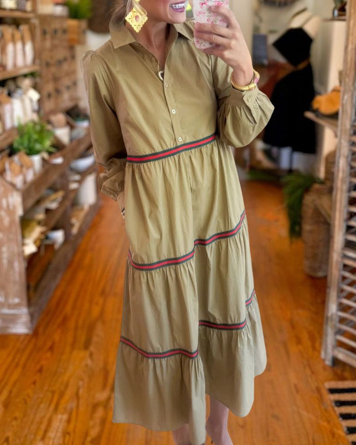 Tiered Color Block Maxi Dress