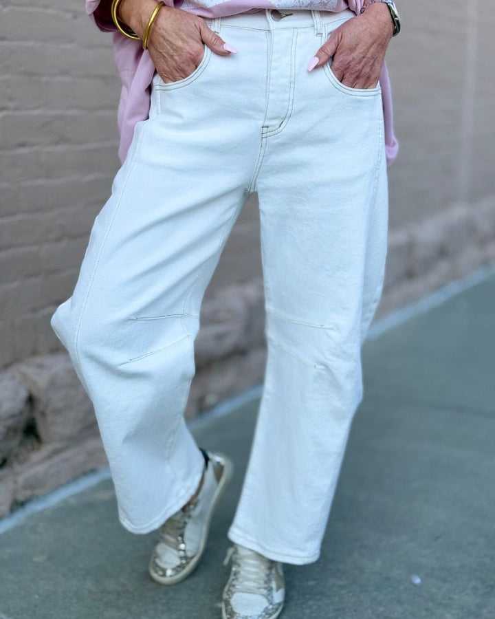 Casual Loose White Carrot Jeans