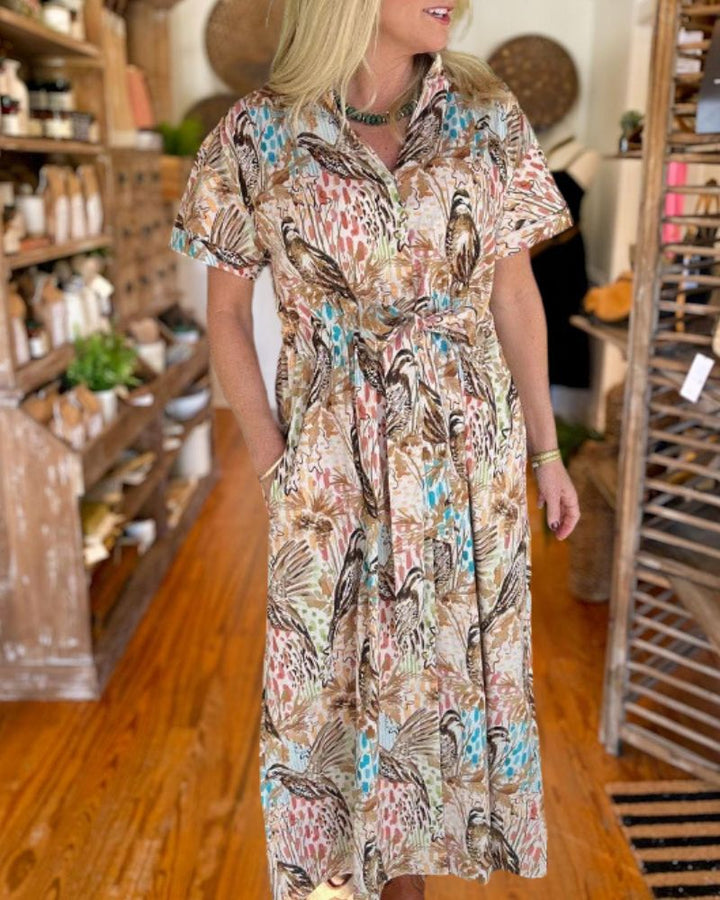 Fashion Retro Animal Print Beach Dress